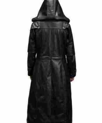 Huntsman Black Hooded Trench Coat