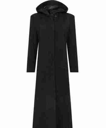 Women's Stylish Black Hooded Long Coat