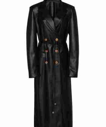 Dynasty Elizabeth Gillies Leather Trench Coat