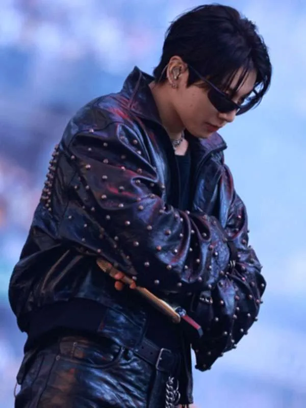 BTS Arirang Jungkook Paris Tour Black Leather Jacket | Shop Now!
