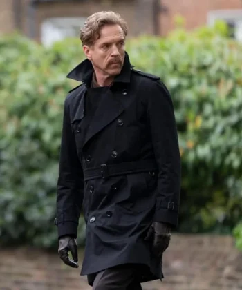 The Runner 2026 Damian Lewis Black Trench Coat For Sale